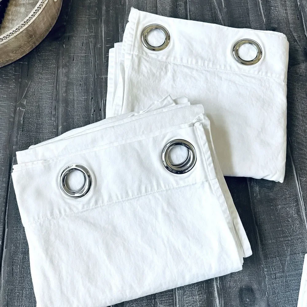 IKEA Wilj 2-pc Solid White Grommet Curtain Panels Set
